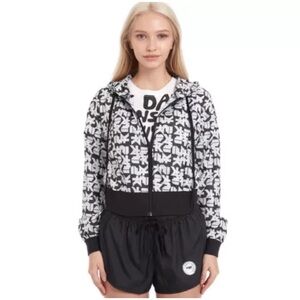 PSK Collective Bomber Cropped Boxy Hoodie Black White Track Jacket Wind L-XXXL